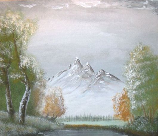 Malerische Wohnideen - Florian Geyer Wandgemälde Berge